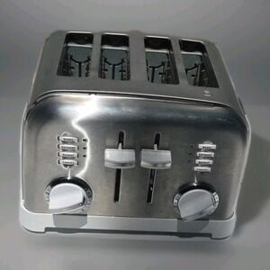 Cuisinart CPT-180P1 4 Slice Toaster - Silver White Accent  EUC Tested Working